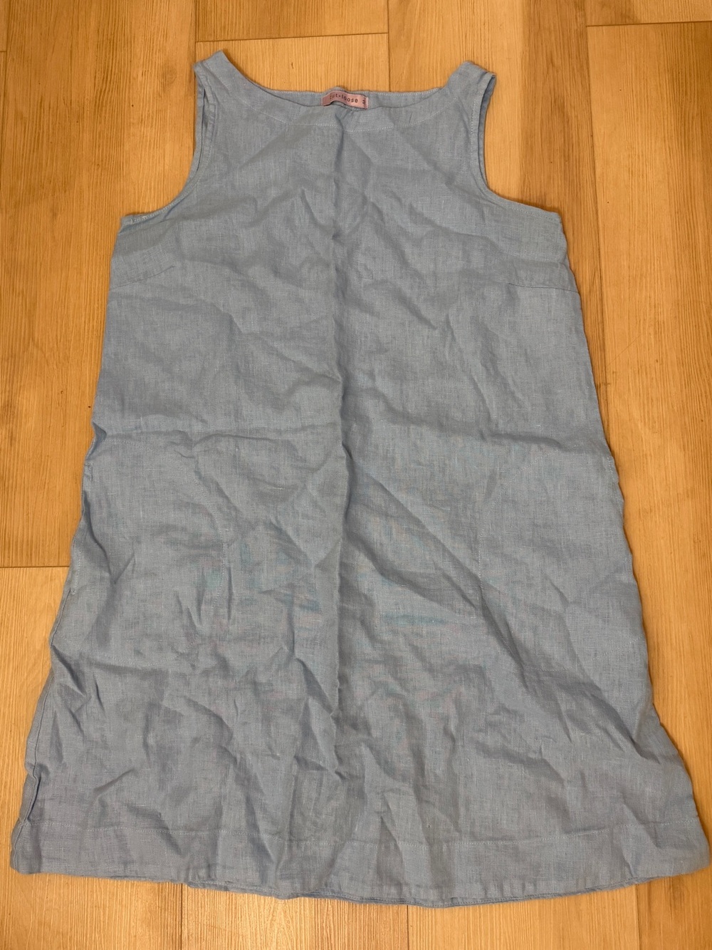cut loose Light Blue linen Sleeveless A-Line Dress
